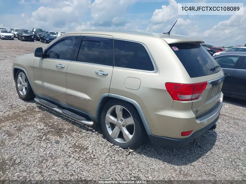 2012 Jeep Grand Cherokee Overland VIN: 1C4RJFCTXCC108089 Lot: 45587918