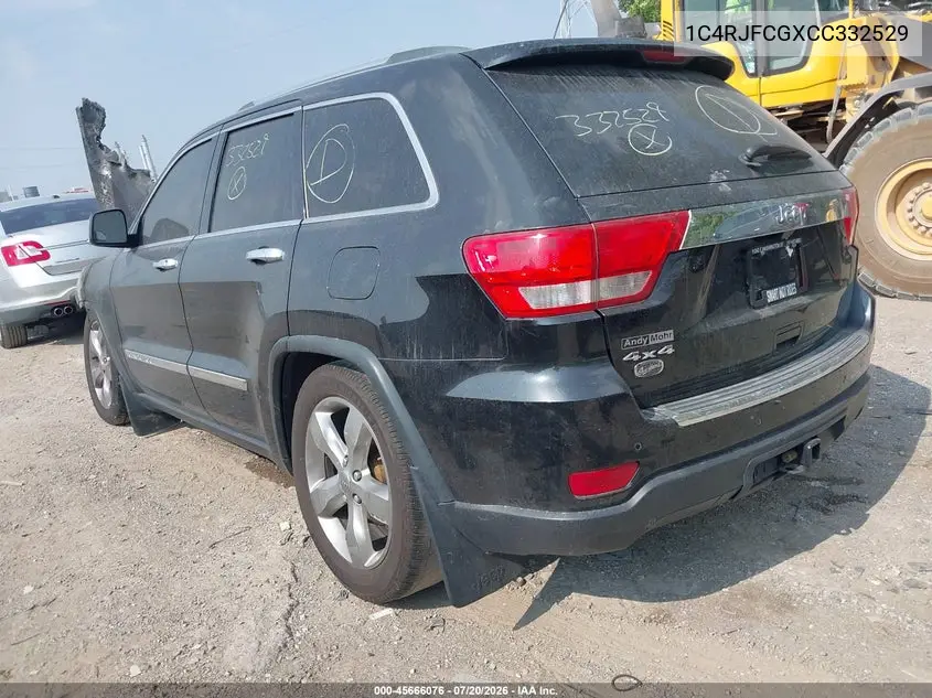 2012 Jeep Grand Cherokee Overland VIN: 1C4RJFCGXCC332529 Lot: 45666076