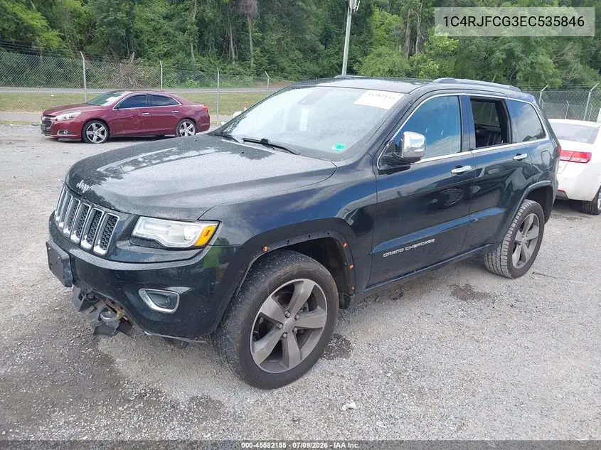 2014 Jeep Grand Cherokee Overland VIN: 1C4RJFCG3EC535846 Lot: 45582155