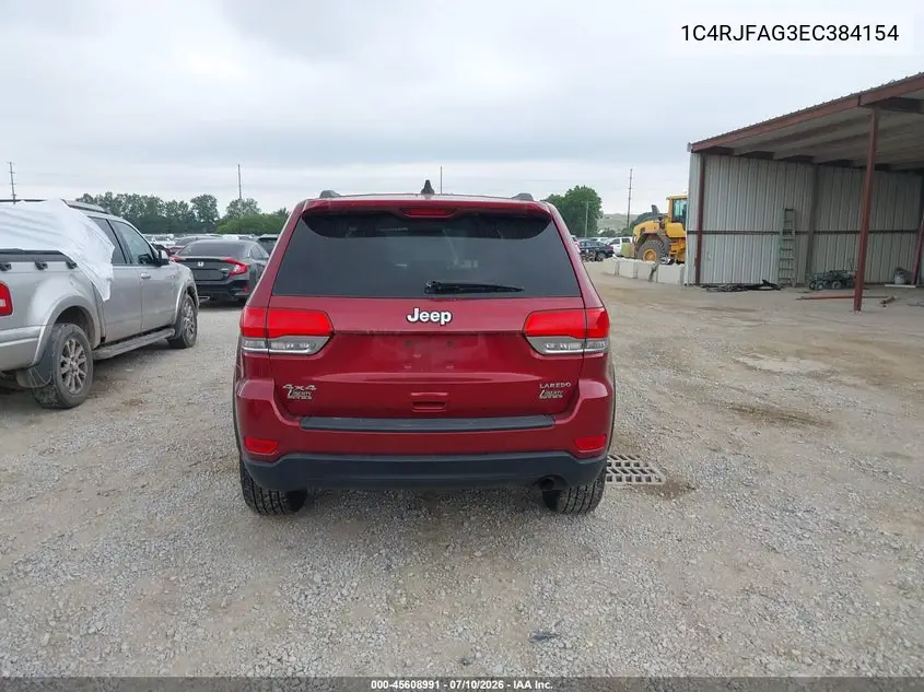 2014 Jeep Grand Cherokee Laredo VIN: 1C4RJFAG3EC384154 Lot: 45608991
