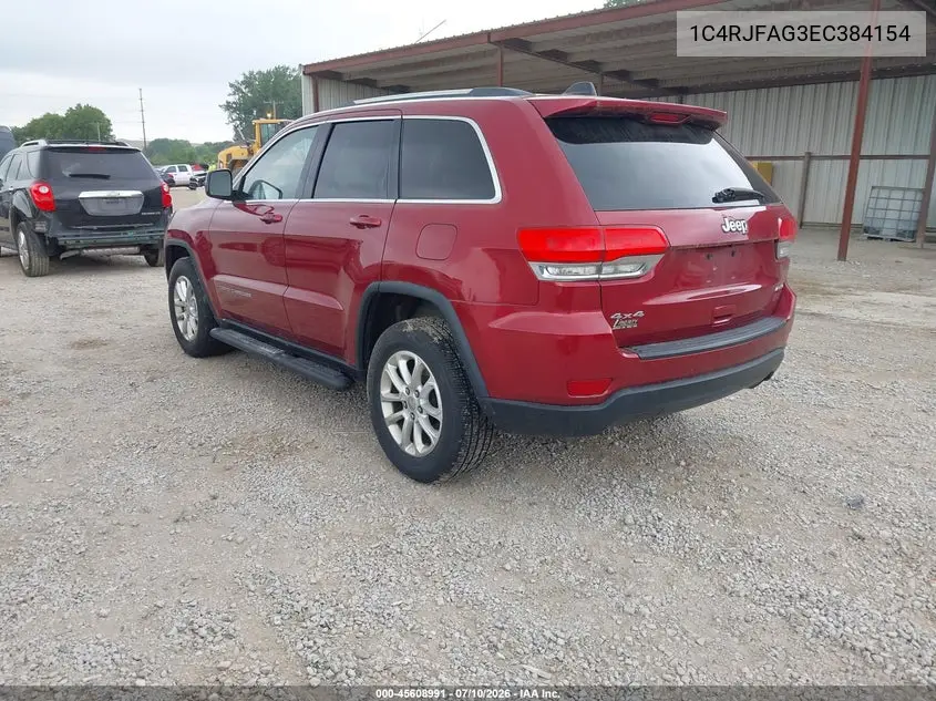 2014 Jeep Grand Cherokee Laredo VIN: 1C4RJFAG3EC384154 Lot: 45608991