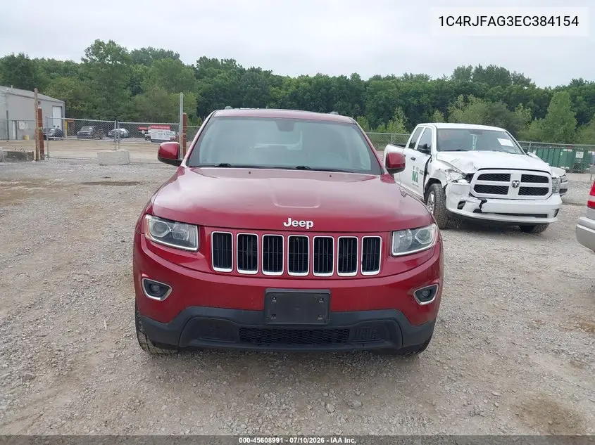 2014 Jeep Grand Cherokee Laredo VIN: 1C4RJFAG3EC384154 Lot: 45608991