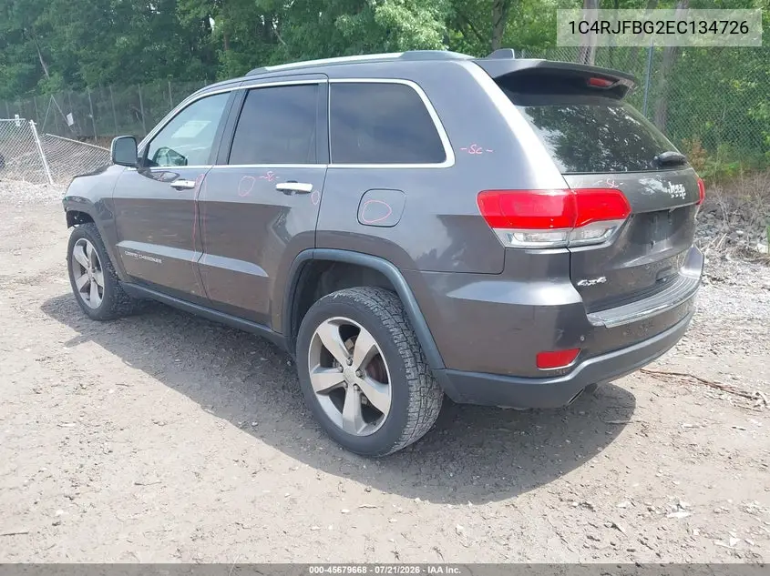 2014 Jeep Grand Cherokee Limited VIN: 1C4RJFBG2EC134726 Lot: 45679668