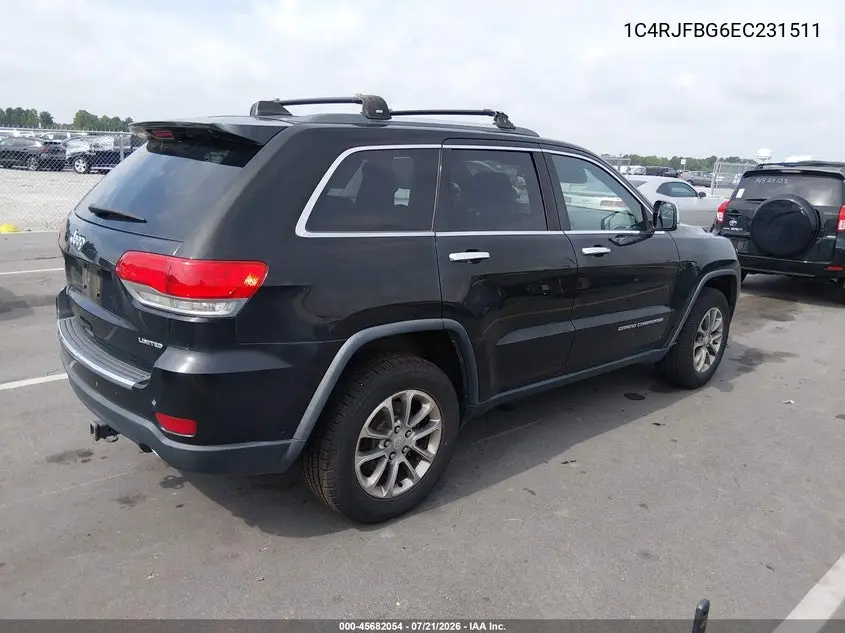 2014 Jeep Grand Cherokee Limited VIN: 1C4RJFBG6EC231511 Lot: 45682054