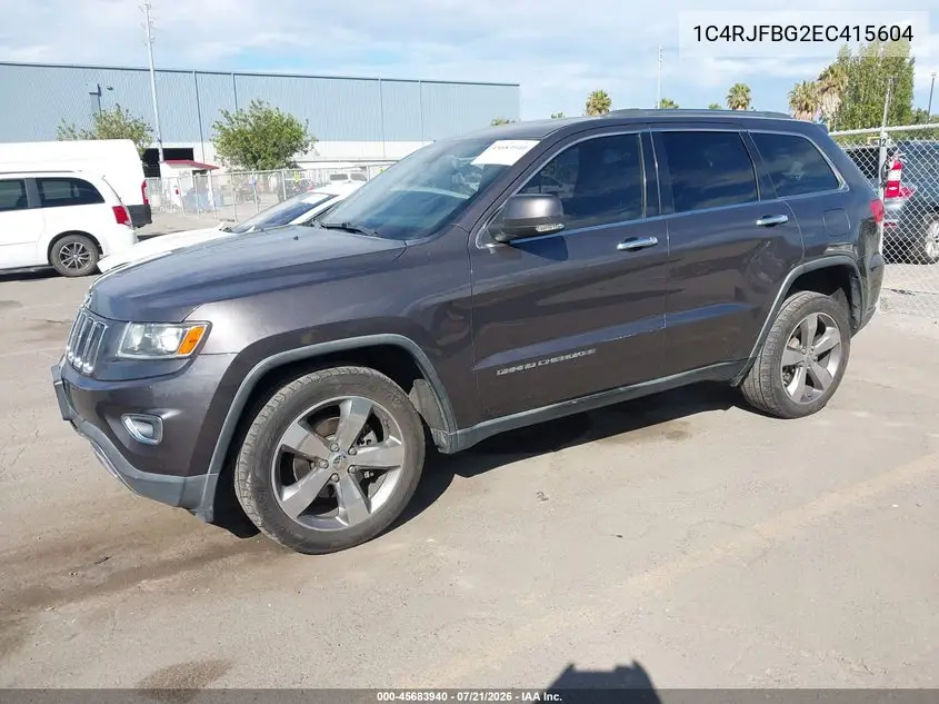 2014 Jeep Grand Cherokee Limited VIN: 1C4RJFBG2EC415604 Lot: 45683940