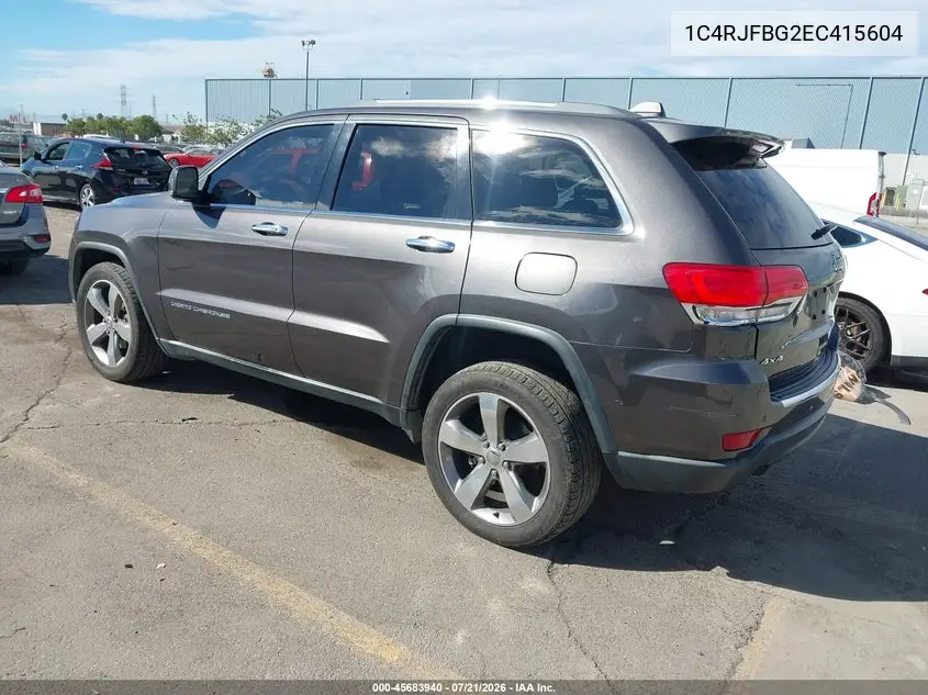 2014 Jeep Grand Cherokee Limited VIN: 1C4RJFBG2EC415604 Lot: 45683940