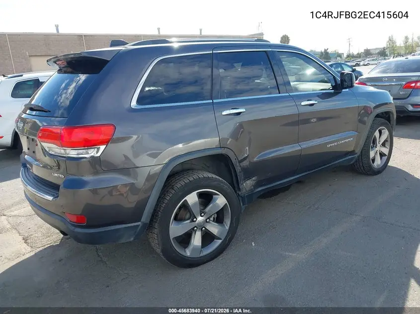 2014 Jeep Grand Cherokee Limited VIN: 1C4RJFBG2EC415604 Lot: 45683940