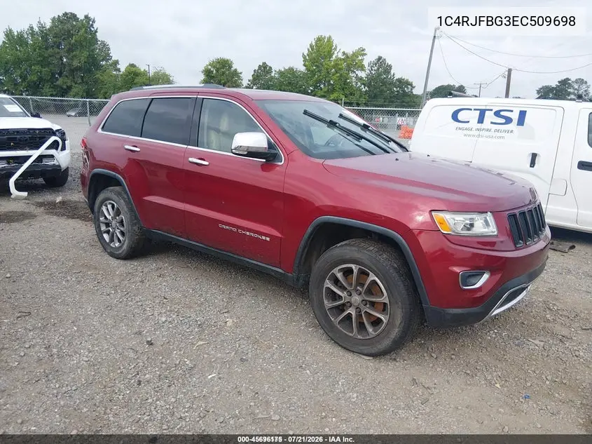 2014 Jeep Grand Cherokee Limited VIN: 1C4RJFBG3EC509698 Lot: 45696175