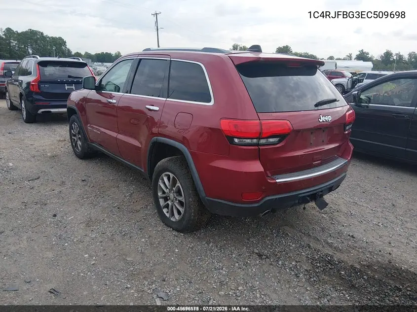 2014 Jeep Grand Cherokee Limited VIN: 1C4RJFBG3EC509698 Lot: 45696175