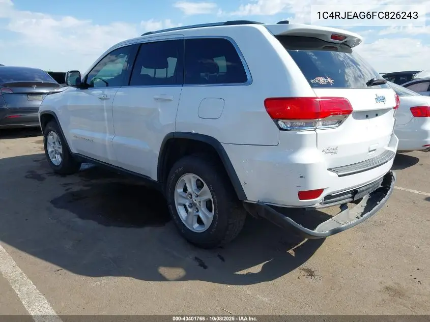 1C4RJEAG6FC826243 2015 Jeep Grand Cherokee Laredo