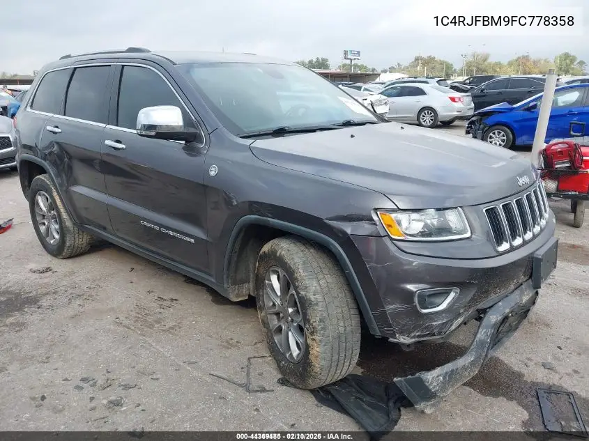 1C4RJFBM9FC778358 2015 Jeep Grand Cherokee Limited