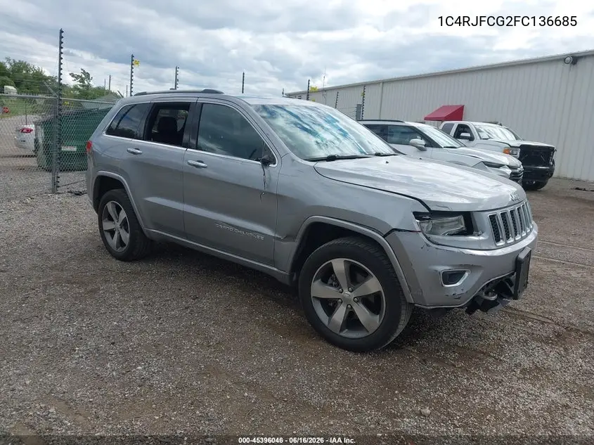 2015 Jeep Grand Cherokee Overland VIN: 1C4RJFCG2FC136685 Lot: 45396046