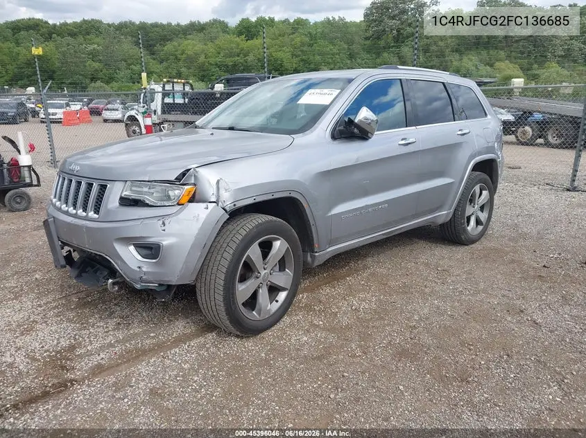 2015 Jeep Grand Cherokee Overland VIN: 1C4RJFCG2FC136685 Lot: 45396046