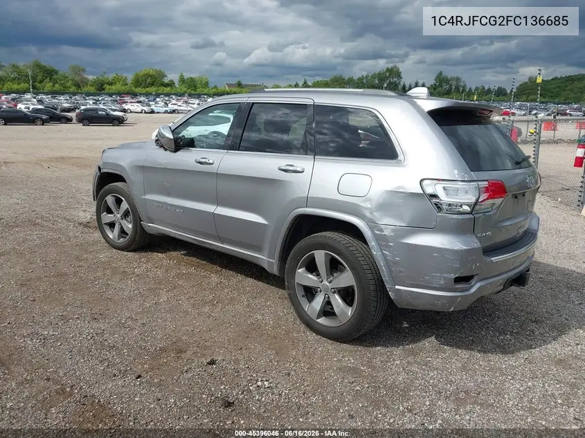 2015 Jeep Grand Cherokee Overland VIN: 1C4RJFCG2FC136685 Lot: 45396046