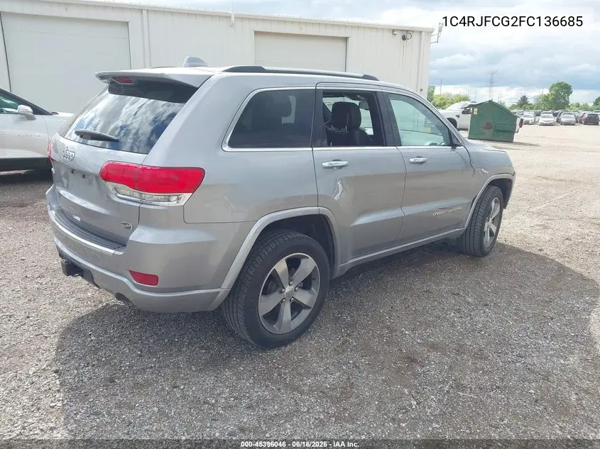 2015 Jeep Grand Cherokee Overland VIN: 1C4RJFCG2FC136685 Lot: 45396046