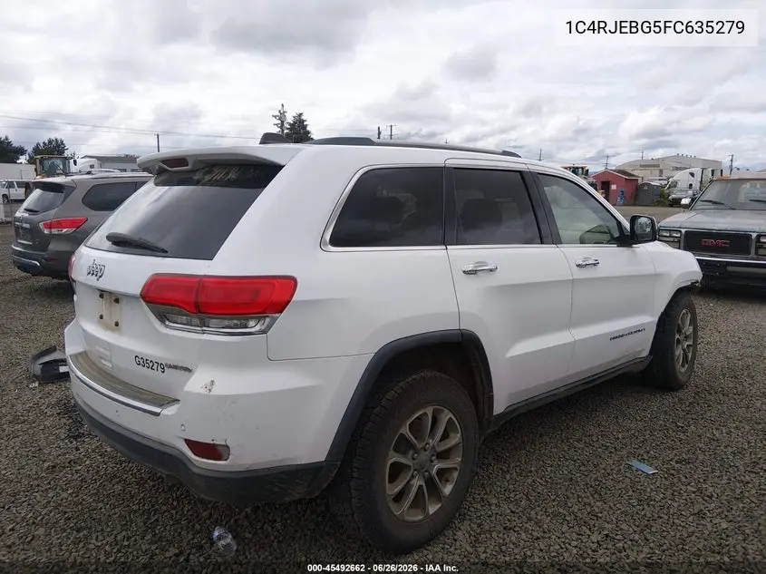 2015 Jeep Grand Cherokee Limited VIN: 1C4RJEBG5FC635279 Lot: 45492662