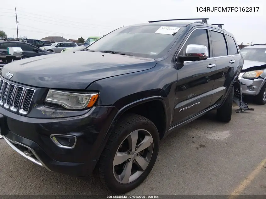 2015 Jeep Grand Cherokee Overland VIN: 1C4RJFCM7FC162317 Lot: 45549343