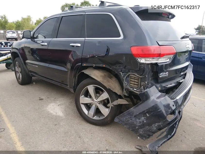 2015 Jeep Grand Cherokee Overland VIN: 1C4RJFCM7FC162317 Lot: 45549343