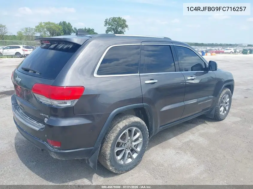 2015 Jeep Grand Cherokee Limited VIN: 1C4RJFBG9FC716257 Lot: 45579388