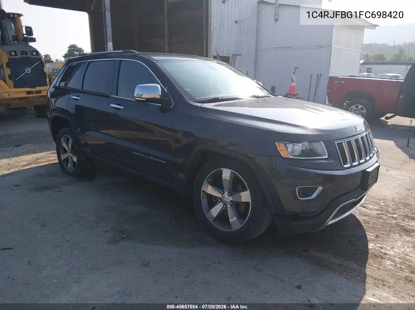 2015 Jeep Grand Cherokee Limited VIN: 1C4RJFBG1FC698420 Lot: 45657554