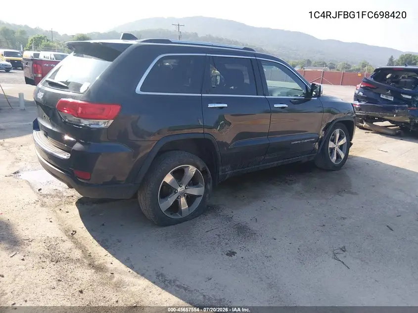 2015 Jeep Grand Cherokee Limited VIN: 1C4RJFBG1FC698420 Lot: 45657554