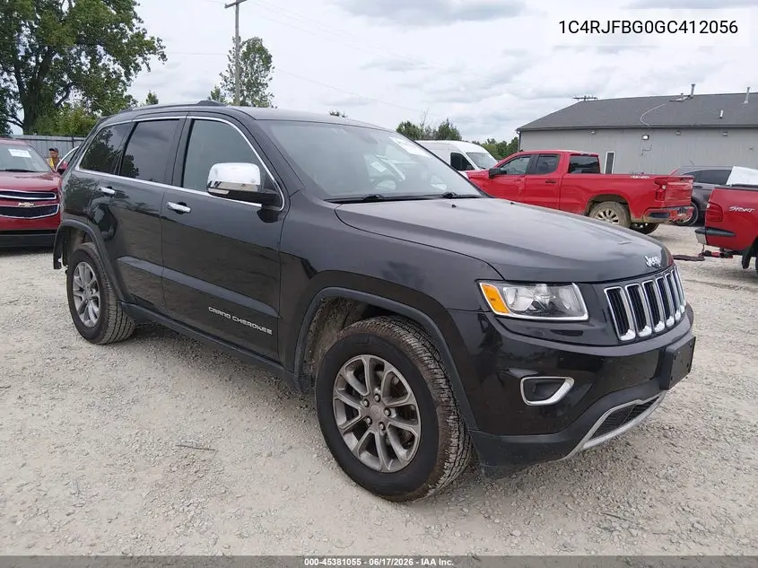 2016 Jeep Grand Cherokee Limited VIN: 1C4RJFBG0GC412056 Lot: 45381055