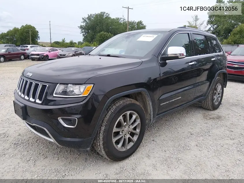 2016 Jeep Grand Cherokee Limited VIN: 1C4RJFBG0GC412056 Lot: 45381055
