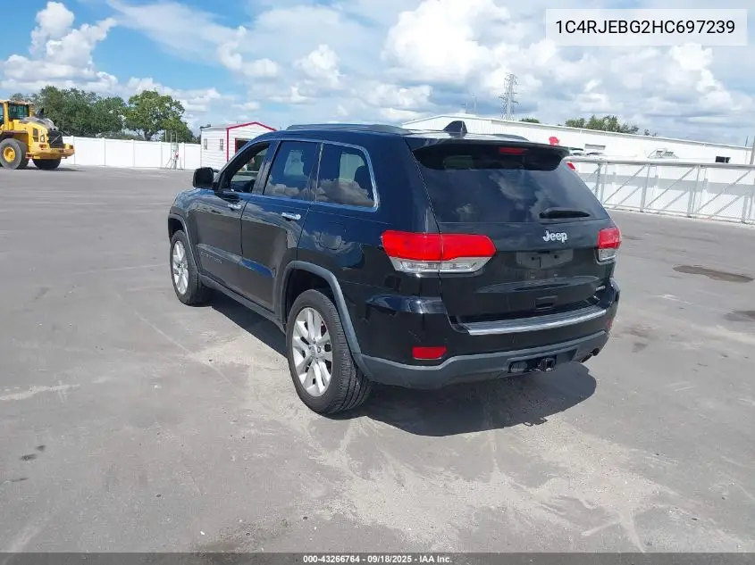 1C4RJEBG2HC697239 2017 Jeep Grand Cherokee Limited 4X2