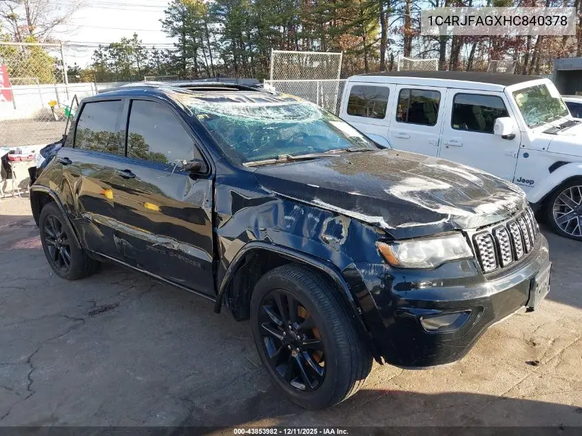 1C4RJFAGXHC840378 2017 Jeep Grand Cherokee Altitude 4X4