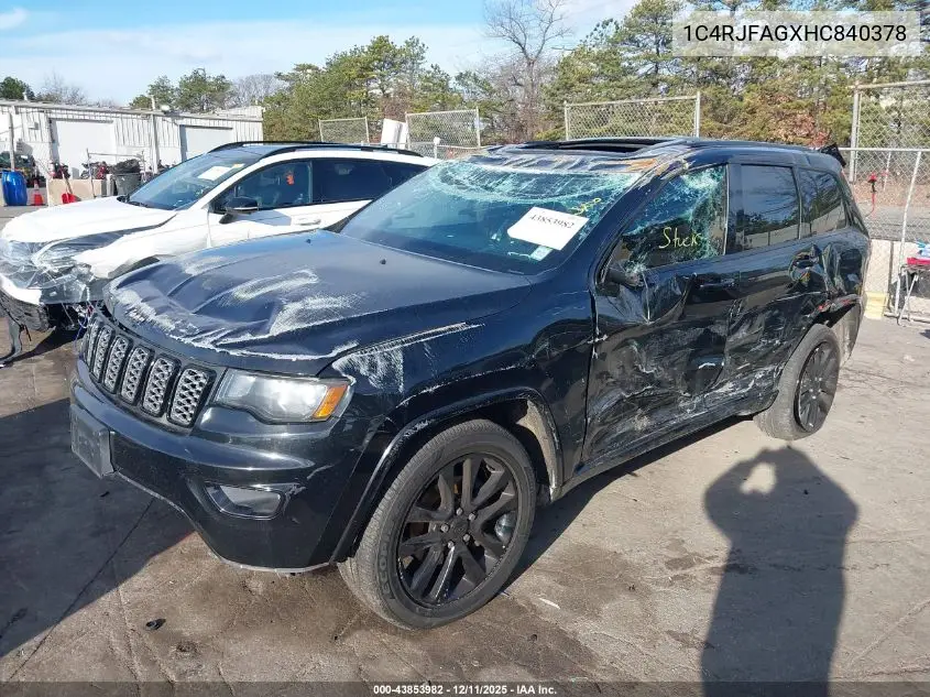 1C4RJFAGXHC840378 2017 Jeep Grand Cherokee Altitude 4X4