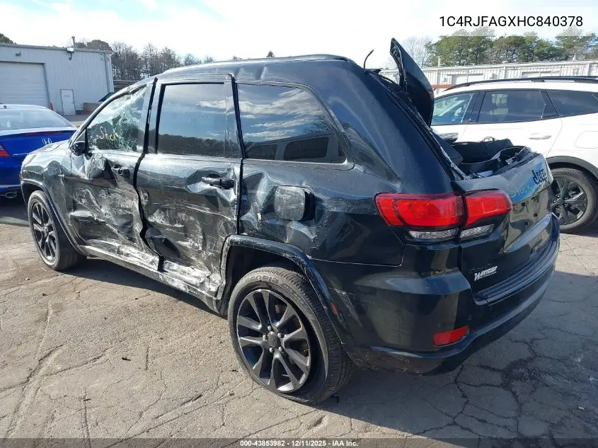 1C4RJFAGXHC840378 2017 Jeep Grand Cherokee Altitude 4X4