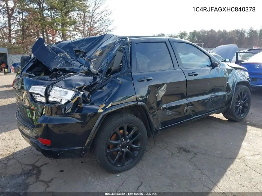 1C4RJFAGXHC840378 2017 Jeep Grand Cherokee Altitude 4X4