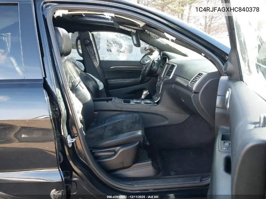 1C4RJFAGXHC840378 2017 Jeep Grand Cherokee Altitude 4X4