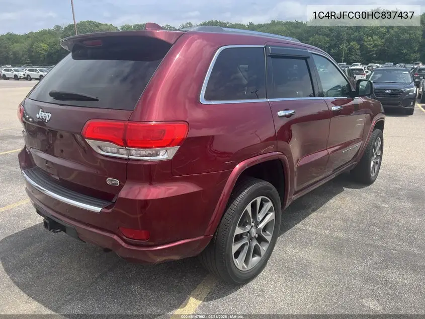 2017 Jeep Grand Cherokee Overland VIN: 1C4RJFCG0HC837437 Lot: 45147992
