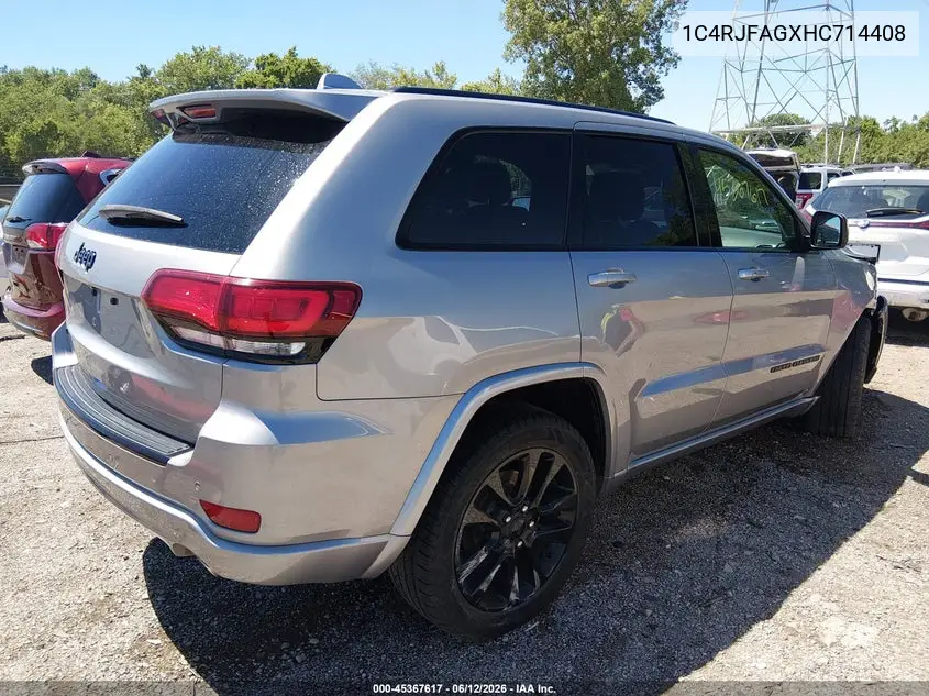 2017 Jeep Grand Cherokee Altitude 4X4 VIN: 1C4RJFAGXHC714408 Lot: 45367617