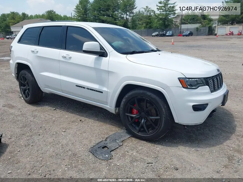 2017 Jeep Grand Cherokee Altitude 4X4 VIN: 1C4RJFAG7HC926974 Lot: 45376283