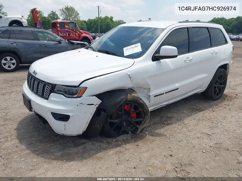 2017 Jeep Grand Cherokee Altitude 4X4 VIN: 1C4RJFAG7HC926974 Lot: 45376283