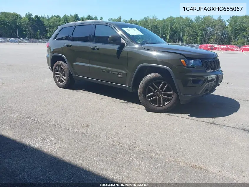 2017 Jeep Grand Cherokee 75Th Anniversary Edition VIN: 1C4RJFAGXHC655067 Lot: 45615476