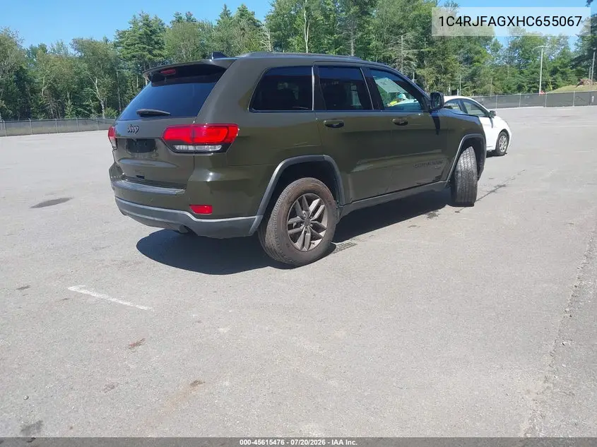 2017 Jeep Grand Cherokee 75Th Anniversary Edition VIN: 1C4RJFAGXHC655067 Lot: 45615476