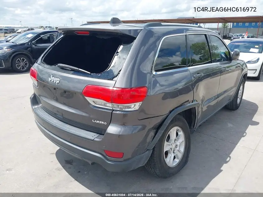 2017 Jeep Grand Cherokee Laredo 4X2 VIN: 1C4RJEAG6HC616972 Lot: 45631004