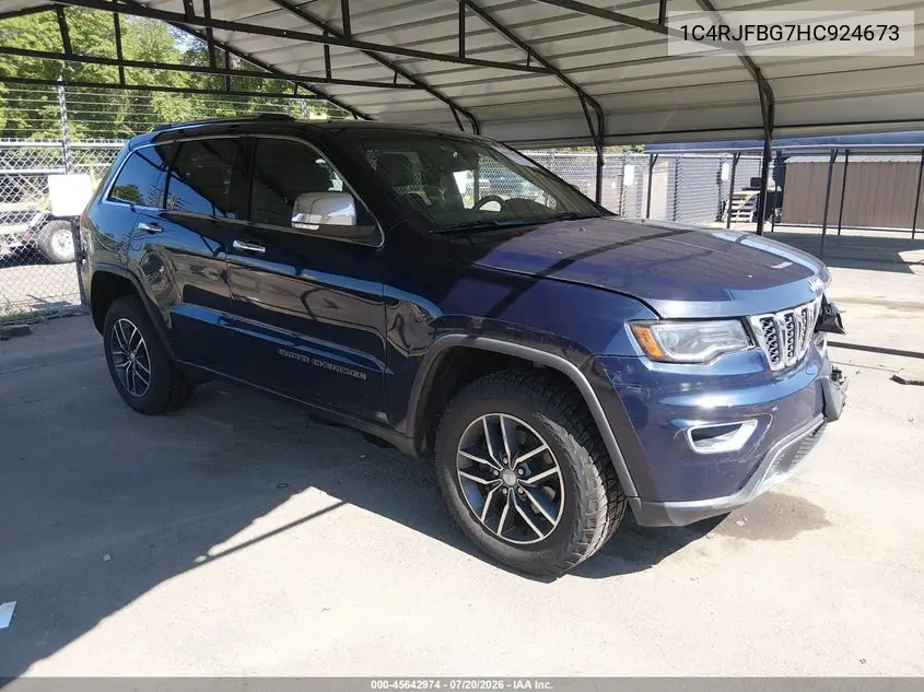 2017 Jeep Grand Cherokee Limited VIN: 1C4RJFBG7HC924673 Lot: 45642974