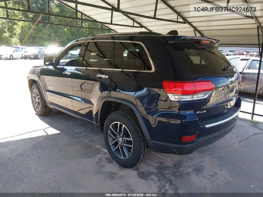 2017 Jeep Grand Cherokee Limited VIN: 1C4RJFBG7HC924673 Lot: 45642974