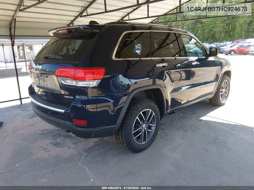 2017 Jeep Grand Cherokee Limited VIN: 1C4RJFBG7HC924673 Lot: 45642974