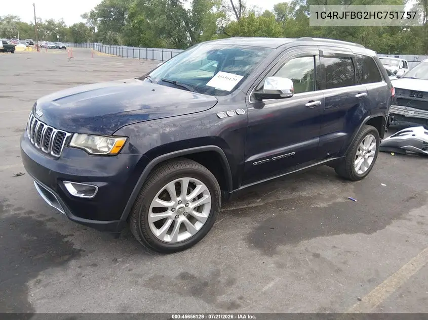 2017 Jeep Grand Cherokee Limited VIN: 1C4RJFBG2HC751757 Lot: 45656129