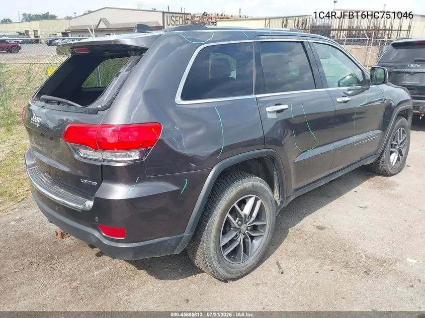 2017 Jeep Grand Cherokee Limited VIN: 1C4RJFBT6HC751046 Lot: 45680813