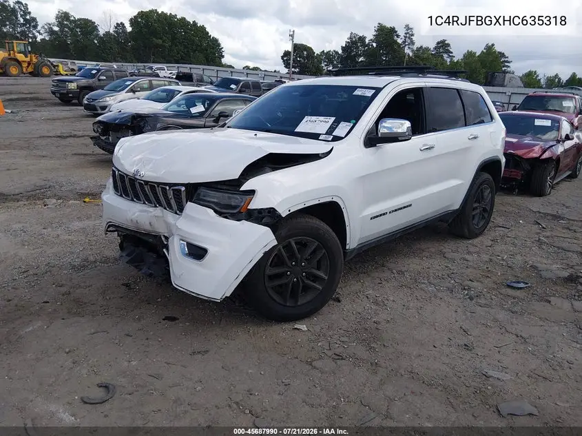 2017 Jeep Grand Cherokee Limited VIN: 1C4RJFBGXHC635318 Lot: 45687990