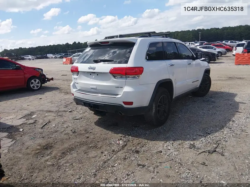 2017 Jeep Grand Cherokee Limited VIN: 1C4RJFBGXHC635318 Lot: 45687990