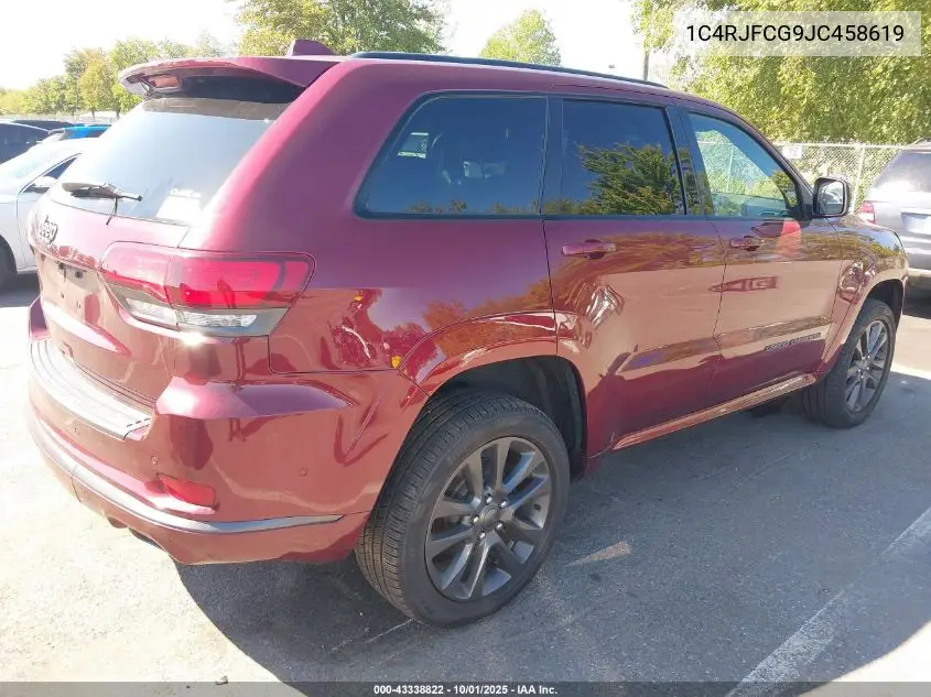 1C4RJFCG9JC458619 2018 Jeep Grand Cherokee High Altitude 4X4