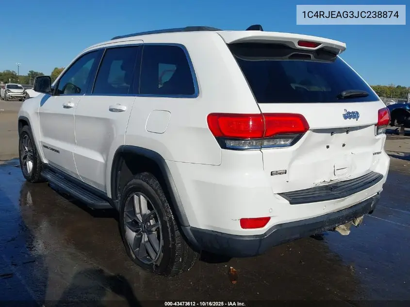 1C4RJEAG3JC238874 2018 Jeep Grand Cherokee Laredo E 4X2
