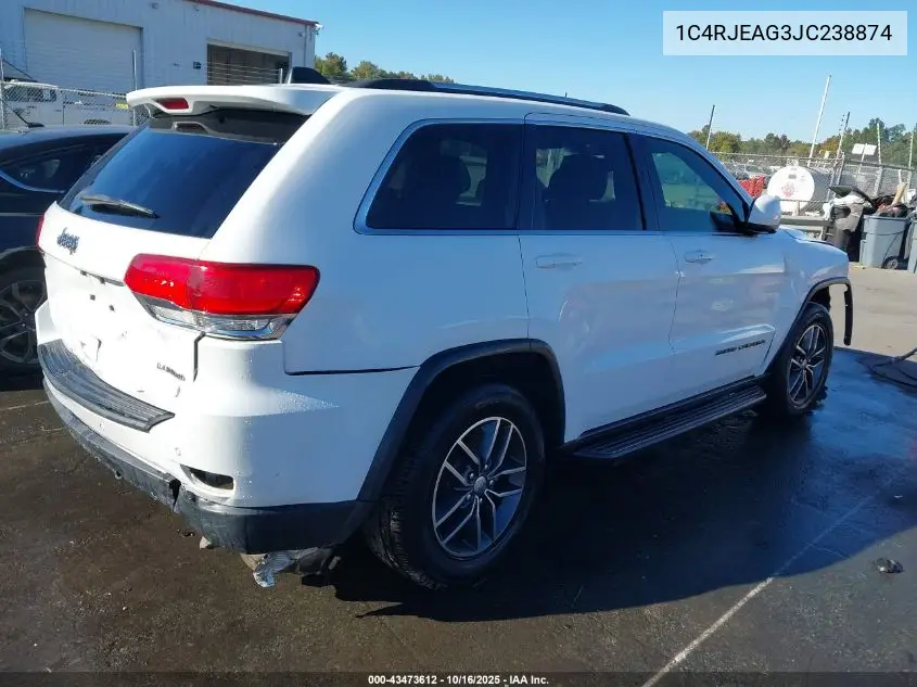 1C4RJEAG3JC238874 2018 Jeep Grand Cherokee Laredo E 4X2